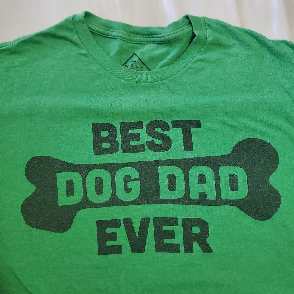 "Best Dog Dad Ever" Men's Short Sleeve T-Shirt Size L
